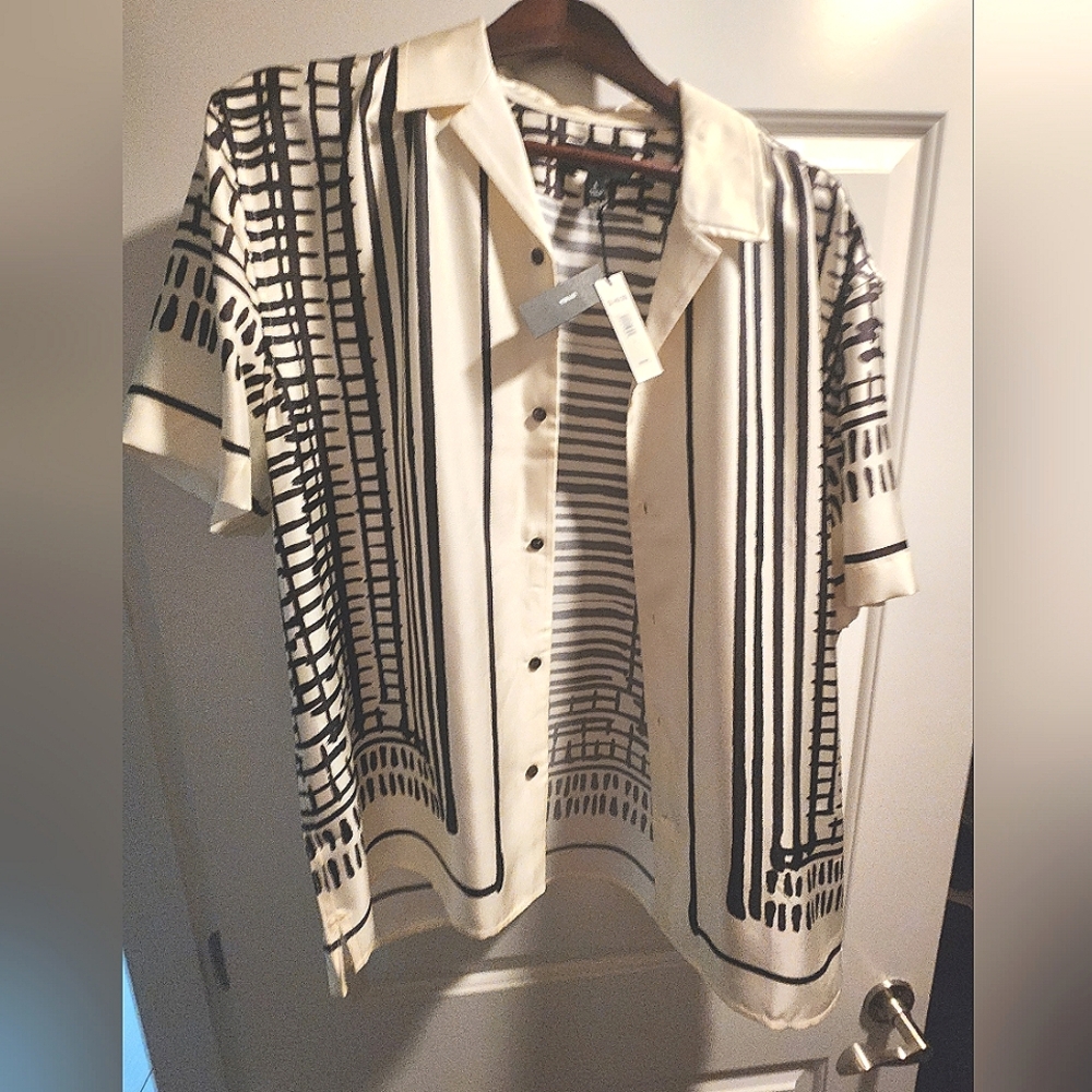 Banana Republic Silk Resort Shirt Mens Size L